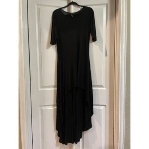 Sexy Diva Dress Womens Medium Black‎ High Low Asymmetrical Hem Short Sleeve Maxi